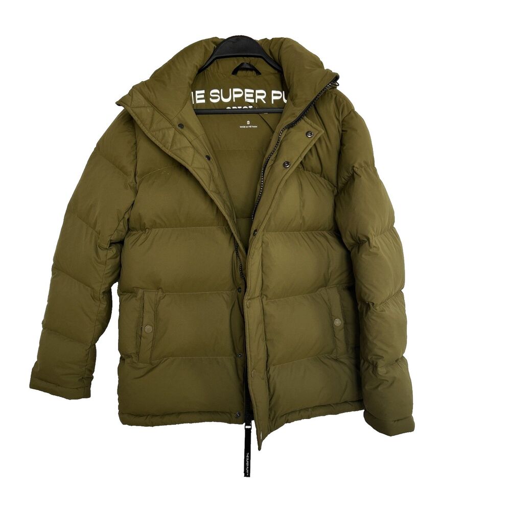 Aritzia The Super Puff Original Down Puffer Jacket Women Olive Green Size Small